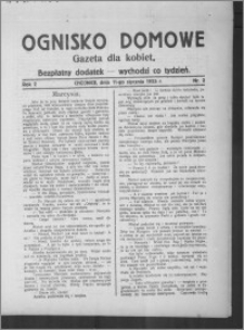 Ognisko Domowe : gazeta dla kobiet : bezpłatny dodatek : wychodzi co tydzień 1925.01.11, R. 2, nr 2