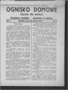 Ognisko Domowe : gazeta dla kobiet : bezpłatny dodatek : wychodzi co tydzień 1925.04.19, R. 2, nr 14