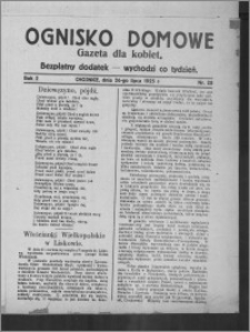 Ognisko Domowe : gazeta dla kobiet : bezpłatny dodatek : wychodzi co tydzień 1925.07.26, R. 2, nr 28