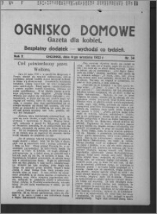 Ognisko Domowe : gazeta dla kobiet : bezpłatny dodatek : wychodzi co tydzień 1925.09.06, R. 2, nr 34