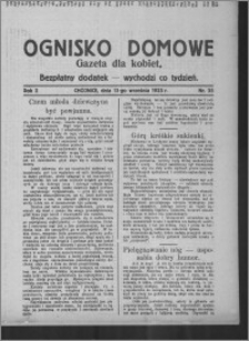Ognisko Domowe : gazeta dla kobiet : bezpłatny dodatek : wychodzi co tydzień 1925.09.13, R. 2, nr 35