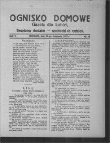 Ognisko Domowe : gazeta dla kobiet : bezpłatny dodatek : wychodzi co tydzień 1925.11.29, R. 2, nr 46