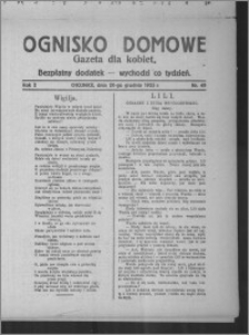 Ognisko Domowe : gazeta dla kobiet : bezpłatny dodatek : wychodzi co tydzień 1925.12.20, R. 2, nr 49