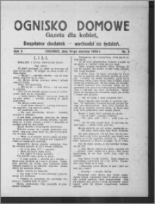 Ognisko Domowe : gazeta dla kobiet : bezpłatny dodatek : wychodzi co tydzień 1926.01.10, R. 3, nr 2