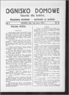 Ognisko Domowe : gazeta dla kobiet : bezpłatny dodatek : wychodzi co tydzień 1926.03.07, R. 3, nr 10