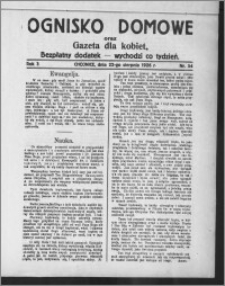 Ognisko Domowe : gazeta dla kobiet : bezpłatny dodatek : wychodzi co tydzień 1926.08.22, R. 3, nr 34