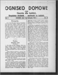 Ognisko Domowe : gazeta dla kobiet : bezpłatny dodatek : wychodzi co tydzień 1926.11.07, R. 3, nr 45