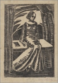 Kobieta w długiej sukni na ławce