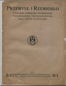 Przemysł i Rzemiosło 1921, R. 1, nr 1
