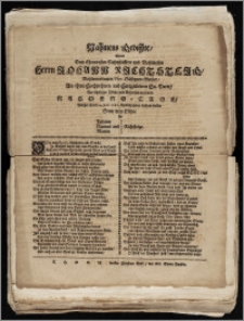 Nahmens Gedichte, Womit Dem [...] Herrn Johann Richtsteig [...] Vice-Schöppen-Meister, Als ihren [...] Vater, Aus [...] Pflicht und Gehorsam an seinem Nahmens-Tage, Welcher ist der 24. Junii 1686. Kindlich haben beehren wollen Seine drey Söhne, Als Johann, Samuel, und Martin Richtsteige