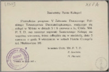 Program V-go Zebrania Dorocznego P[olskiego] T[owarzystwa] D[ermatologicznego] w dniach 5 i 6 czerwca 1927 roku w Wilnie