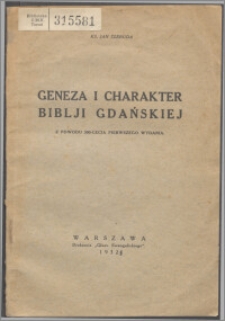 Geneza i charakter Biblii Gdańskiej