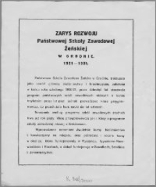 Zarys rozwoju Państwowej Szkoły Zawodowej Żeńskiej w Grodnie 1921-1931