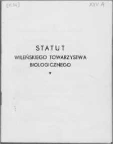 Statut Wileńskiego Towarzystwa Biologicznego