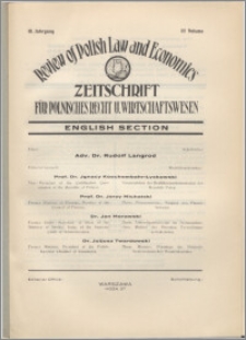 Review of Polish Law and Economics. Vol. 3 (1930-1931) English section