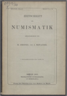 Zeitschrift für Numismatik. Bd. 28 H. 3-4
