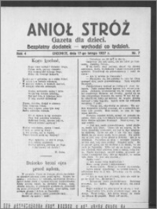 Anioł Stróż : gazeta dla dzieci : bezpłatny dodatek 1927.02.17, R. 4, nr 7