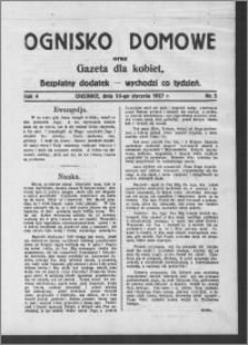 Ognisko Domowe : gazeta dla kobiet : bezpłatny dodatek : wychodzi co tydzień 1927.01.30, R. 4, nr 5