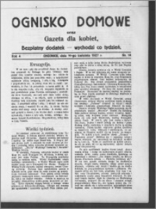 Ognisko Domowe : gazeta dla kobiet : bezpłatny dodatek : wychodzi co tydzień 1927.04.10, R. 4, nr 15