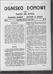 Ognisko Domowe : gazeta dla kobiet : bezpłatny dodatek : wychodzi co tydzień 1927.05.08, R. 4, nr 19