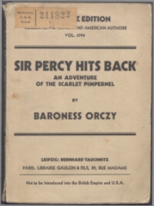 Sir Percy hits back : an adventure of the Scarlet Pimpernel