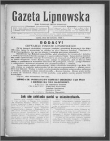 Gazeta Lipnowska : organ Powiatowego Związku Komunalnego 1929.04.28, R. 1, nr 9