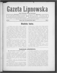 Gazeta Lipnowska : organ Powiatowego Związku Komunalnego 1929.10.13, R. 1, nr 33