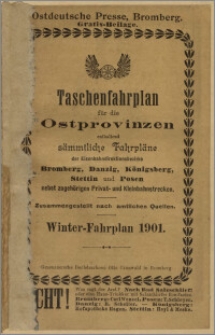 Ostdeutsche Presse : Taschenfahrplan für die Ostprovinzen. J. 25, № 228 (wrzesień 1901). Gratis-Beilage