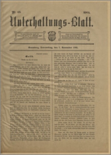 Unterhaltungs-Blatt. Nr. 45 (7 listopada 1901) / redaktor odpowiedzialny H. Singer