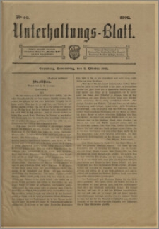 Unterhaltungs-Blatt. Nr. 40 (2 października 1902) / redaktor odpowiedzialny H. Singer