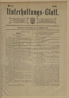 Unterhaltungs-Blatt. Nr. 43 (23 października 1902) / redaktor odpowiedzialny H. Singer