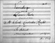 Variations pour le Piano-Forte Composées et dediées a Mr le Comte Constantin Rucki par Fr Gelinek