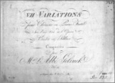 VII Variations pour Clavecin ou Piano-Forte Sur l'air tirée de l'Opera Castor et Pollux. Composées par Mr L'Abbé Gelinek