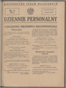 Dziennik Personalny Nr 3 (1931)