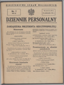 Dziennik Personalny Nr 7 (1931)