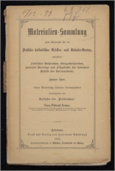 Materialien-Sammlung zum Gebrauche für die Präsides katholischer Gesellen- und Arbeiter-Vereine, umfassend familiäre Ansprachen, Gelegenheitsreden, populäre Vorträge und Festgedichte für besondere Anlässe des Vereinslebens. Tl. 2 / unter Mitwirkung mehrerer Vereinspräsides herausgegeben vomVerfasser der Präsesschule Franz Edmund Krönes (Director der Knaben-Volks- und Bürgerschule zu Neutischein in Mähren und Diöcesan-Präses der katholischen Gesellenvereine der Dĭmützer Diöcese)