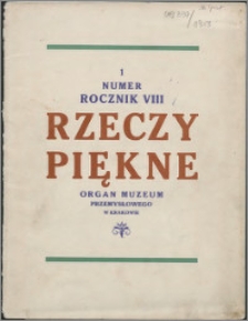 Rzeczy Piękne 1929, R. 8, z. 1