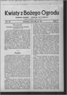 Kwiaty z Bożego Ogrodu : bezpłatny dodatek [do Dziennika Pomorskiego] - wychodzi raz w tygodniu 1930.11.30, R. 1, nr 19