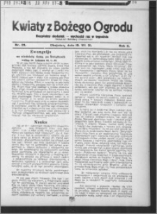 Kwiaty z Bożego Ogrodu : bezpłatny dodatek [do Dziennika Pomorskiego] - wychodzi raz w tygodniu 1931.07.19, R. 2, nr 29