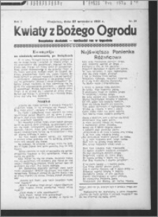 Kwiaty z Bożego Ogrodu : bezpłatny dodatek [do Dziennika Pomorskiego] - wychodzi raz w tygodniu 1931.09.27, R. 2, nr 39