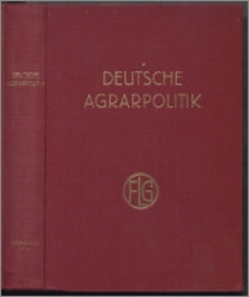 Deutsche Agrarpolitik im Rahmen der inneren und äusseren Wirtschaftspolitik Ergänzungsteil, Landwirtschaft und Agrarpolitik im Ausland Verzeichnisse zum Gesamtwerk