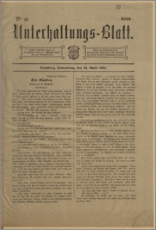 Unterhaltungs-Blatt. Nr. 17 (23 kwietnia 1903) / redaktor odpowiedzialny Karl Bendisch