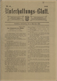 Unterhaltungs-Blatt. Nr. 45 (5 listopada 1903) / redaktor odpowiedzialny Karl Bendisch