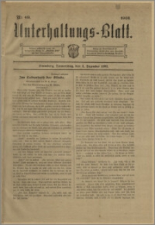 Unterhaltungs-Blatt. Nr. 49 (3 grudnia 1903) / redaktor odpowiedzialny Karl Bendisch