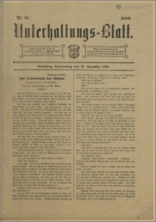 Unterhaltungs-Blatt. Nr. 51 (17 grudnia 1903) / redaktor odpowiedzialny Karl Bendisch