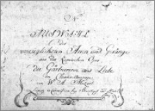 Auswahl der vorzüglichsten Arien und Gesänge aus der komischen Oper die Gärtnerinn aus Liebe im Clavien-Auszuge von W. A. Mozart