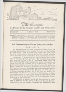 Mitteilungen des Vereins für die Geschichte von Ost- und Westpreussen. Jg. 7 (1933) Nr. 3