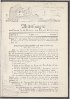 Mitteilungen des Vereins für die Geschichte von Ost- und Westpreussen. Jg. 8 (1933) Nr. 1