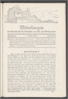 Mitteilungen des Vereins für die Geschichte von Ost- und Westpreussen. Jg. 8 (1934) Nr. 4