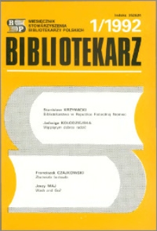 Bibliotekarz 1992, nr 1